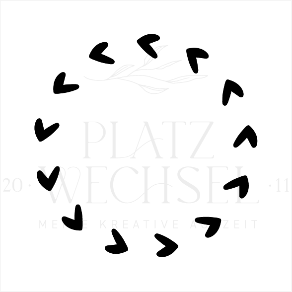 Holzstempel | Kranz Herzen | 5 x 5 cm