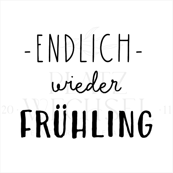 Holzstempel | Endlich wieder Frühling | 5 x 5 cm