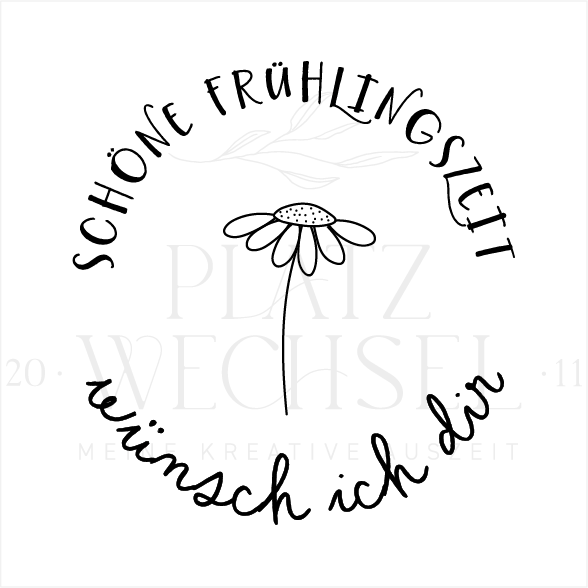 Holzstempel | Schöne Frühlingszeit wünsch ich dir | 5 x 5 cm