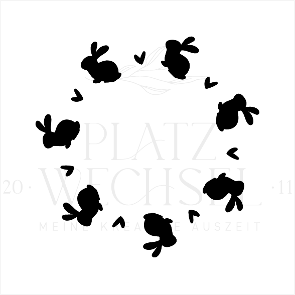 Holzstempel | Hasen Kranz | 5 x 5 cm