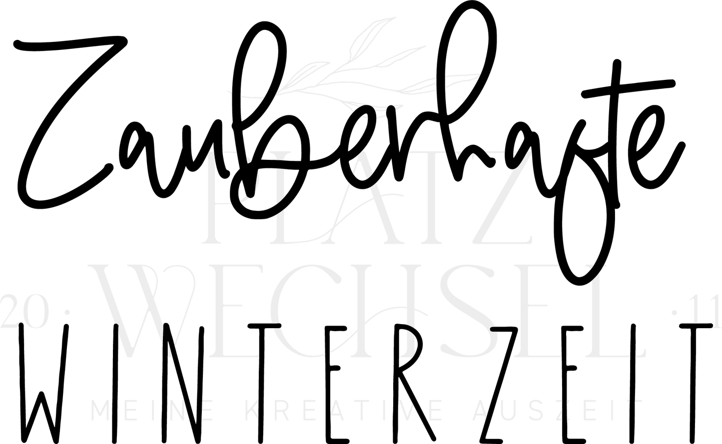 Piktogramm von Holzstempel "Zauberhafte Winterzeit".
