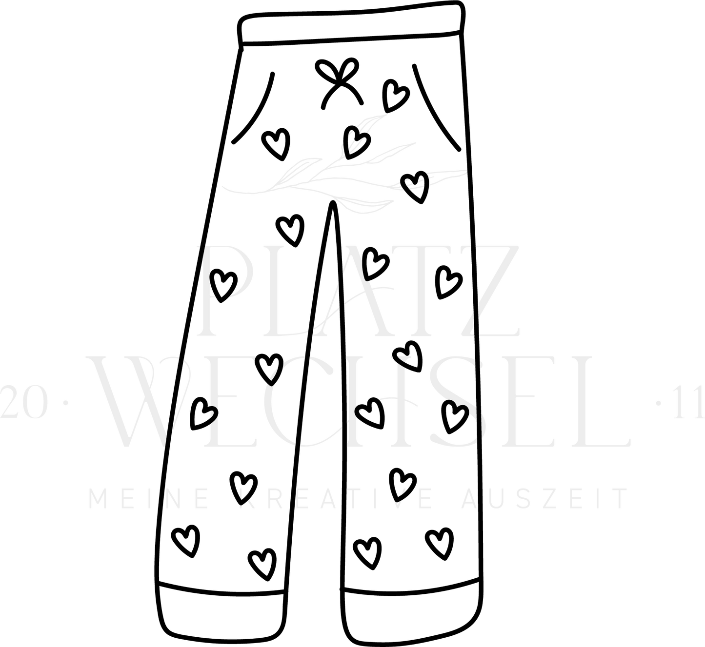 Piktogramm Pyjamahose mit Herzen