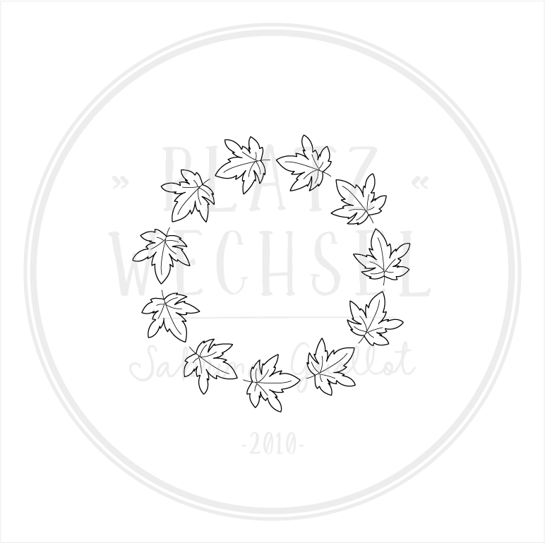 Holzstempel | Blätterkranz Ahorn | 5 x 5 cm