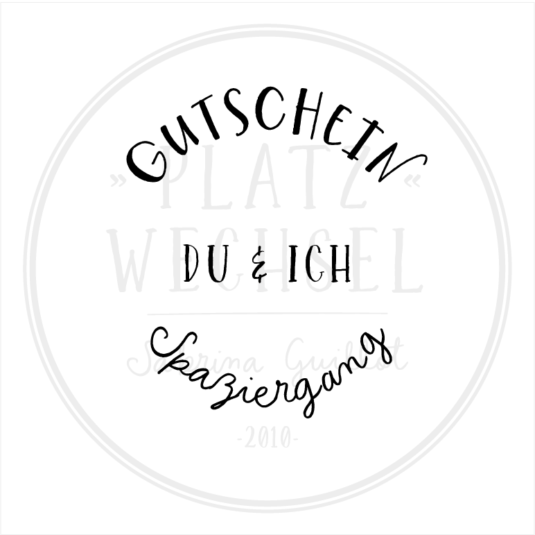 Holzstempel | Gutschein - Du & Ich - Spaziergang | 5 x 5 cm