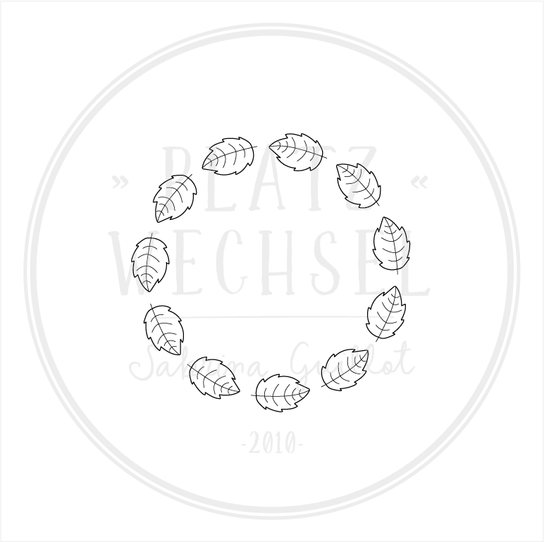 Holzstempel | Blätterkranz I Buche | 5 x 5 cm