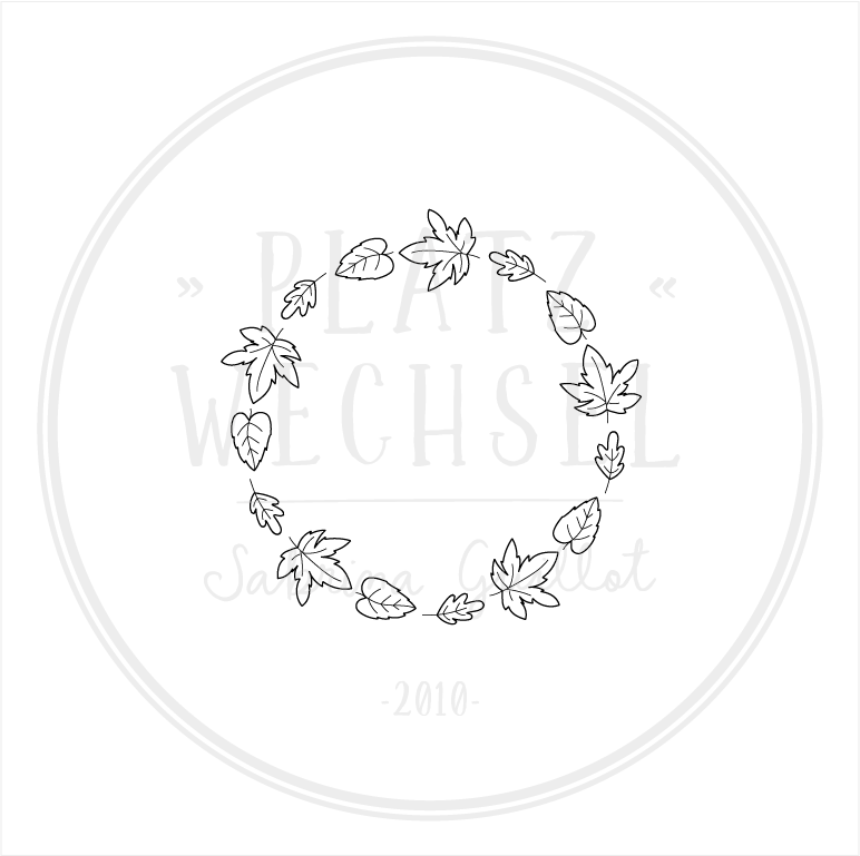 Holzstempel | Blätterkranz | 5 x 5 cm