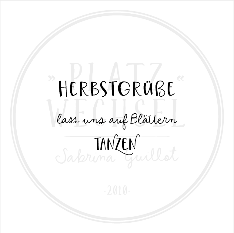 Holzstempel | Herbstgrüße - lass uns auf Blättern tanzen | 5 x 5 cm