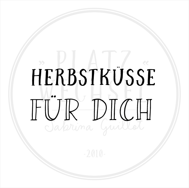 Holzstempel | "Herbstküsse für dich" | 3 x 6 cm