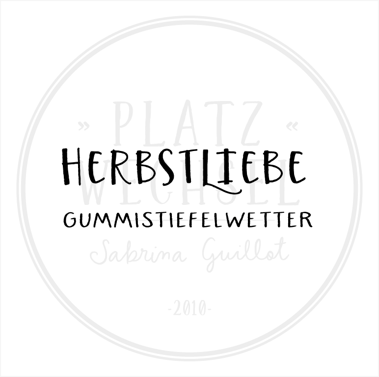 Holzstempel | "Herbstliebe - Gummistiefelwetter" | 3 x 6 cm