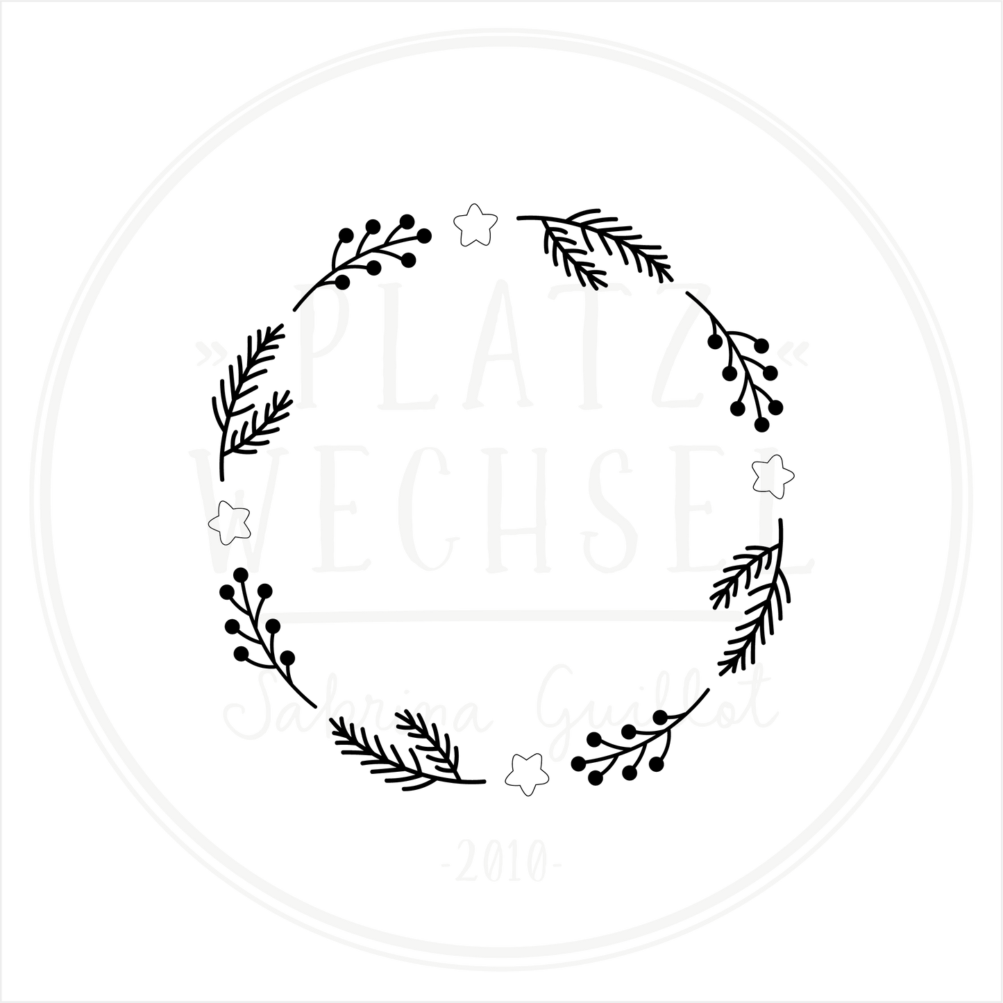 Holzstempel | Kranz Winterzauber | 5 x 5 cm