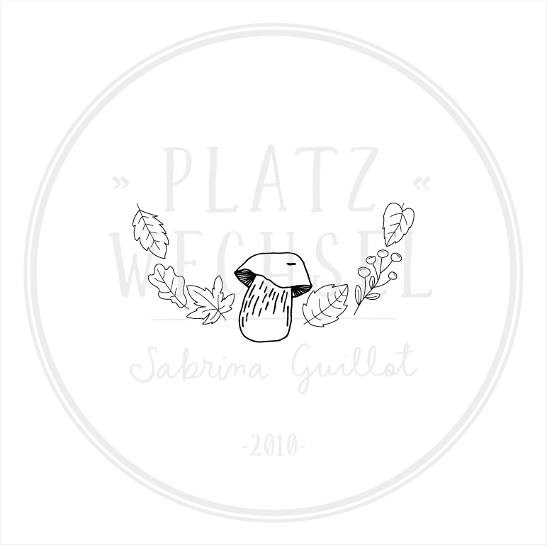 Holzstempel | "Halbkranz - Herbstlaub & Pilz" | 3 x 6 cm