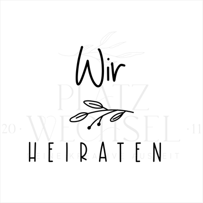 Holzstempel | Wir Heiraten | 3 x 3 cm