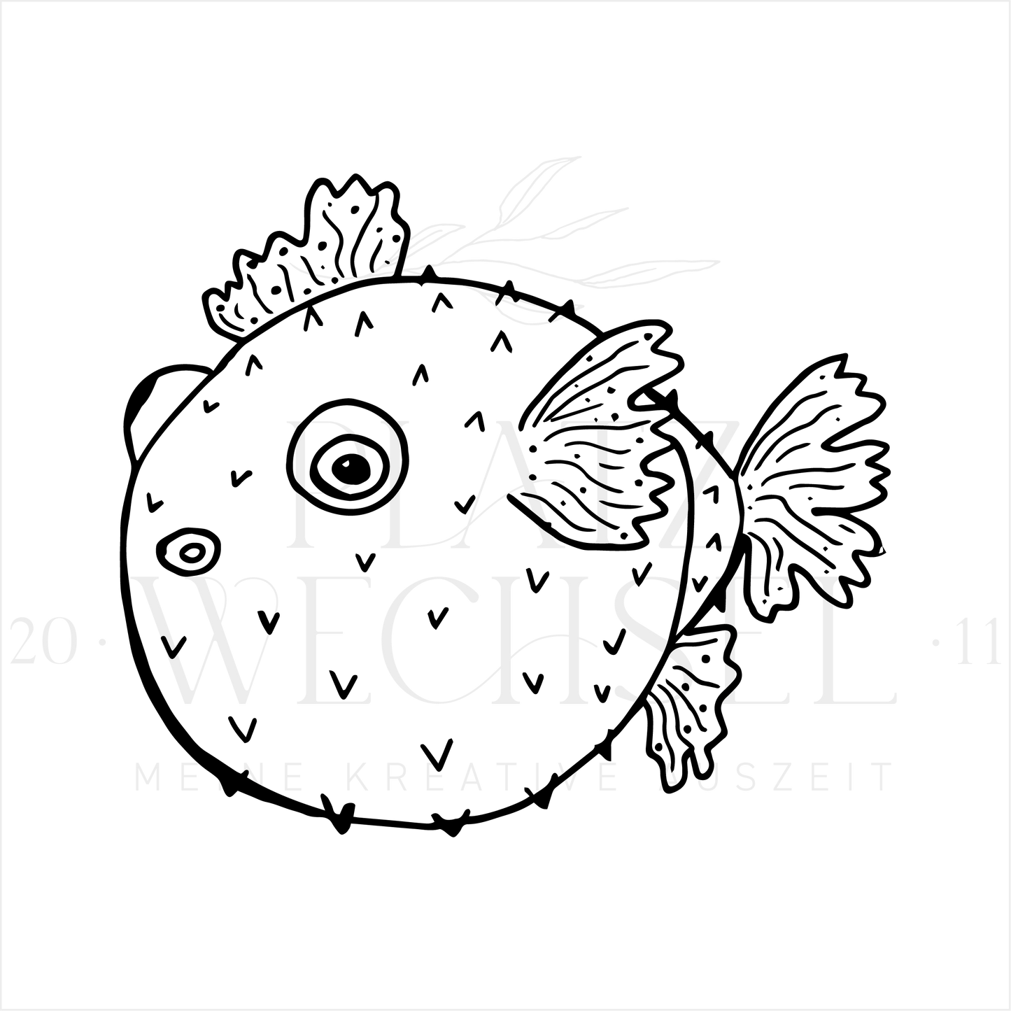 Holzstempel | Kugelfisch | 5 x 5 cm