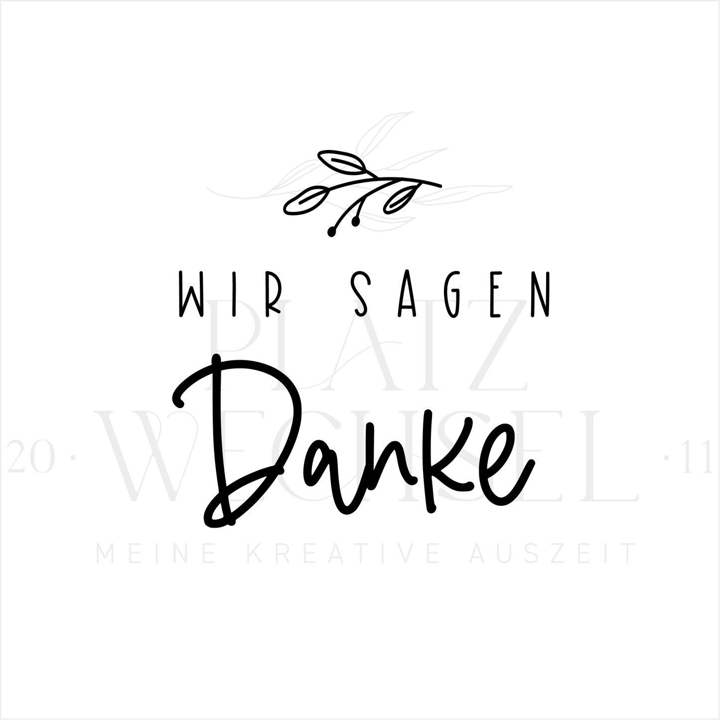 Holzstempel | Wir sagen Danke | 3 x 3 cm