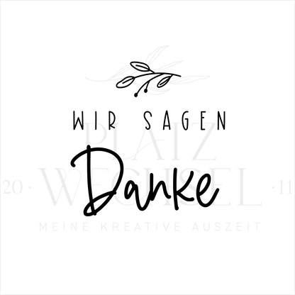 Holzstempel | Wir sagen Danke | 3 x 3 cm