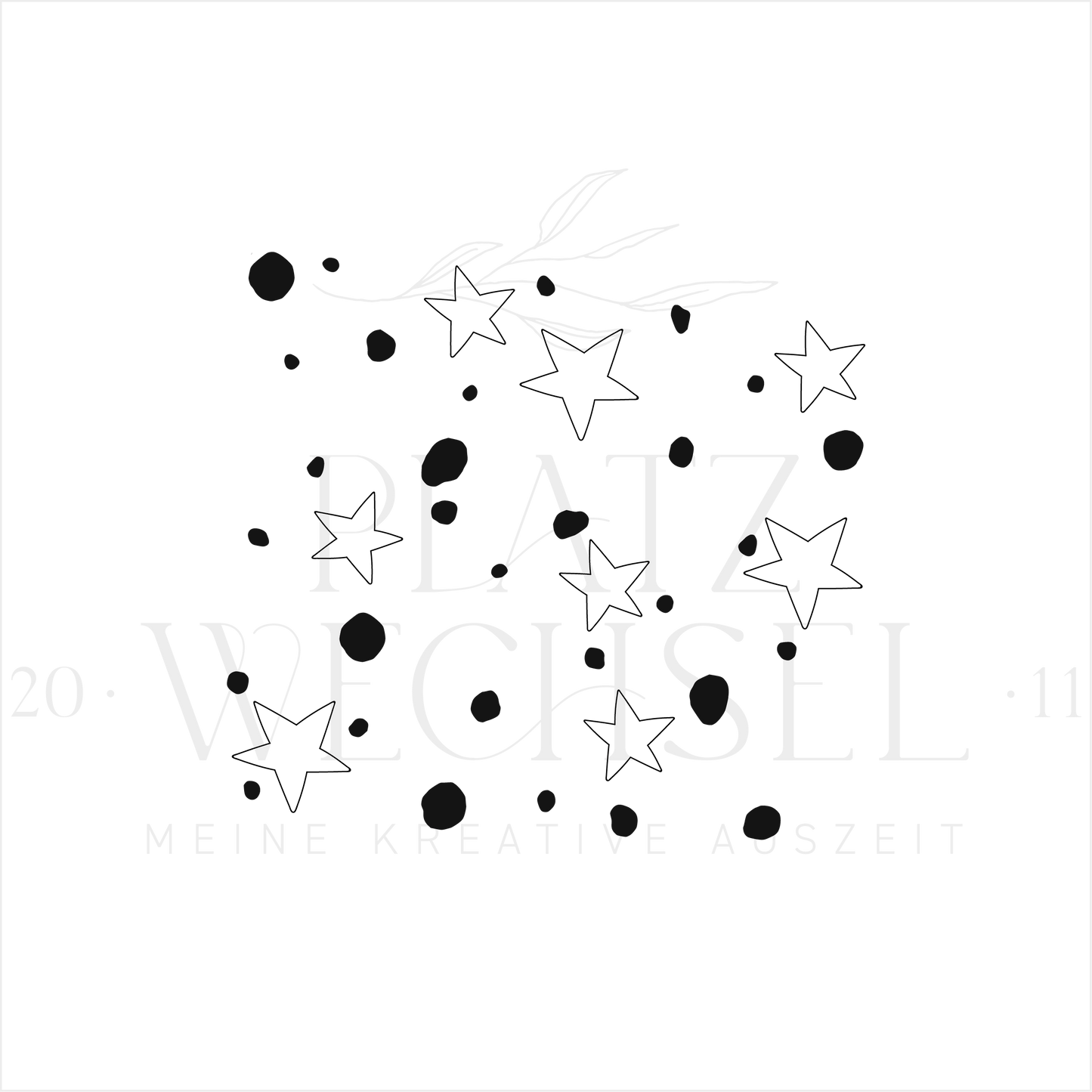 Holzstempel | Flächenstempel Sterne und Punkte | 5 x 5 cm