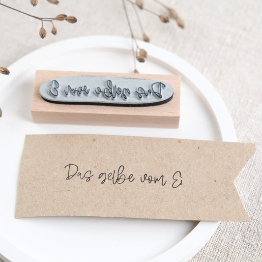 Textstempel "Das gelbe vom Ei"