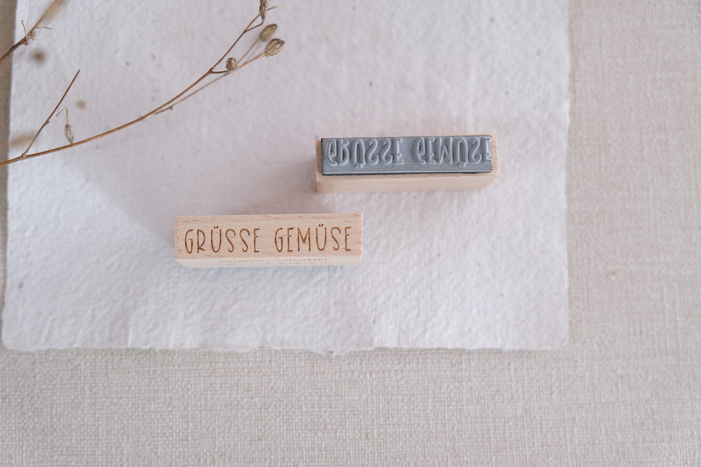 Textstempel | Grüsse Gemüse | 4,5 x 1 cm