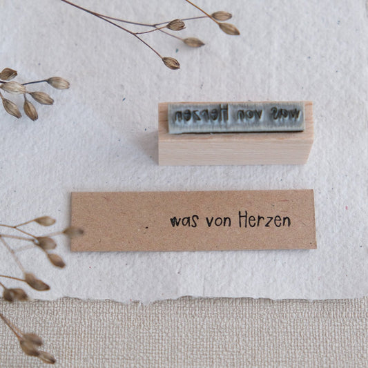 Textstempel "was von Herzen"