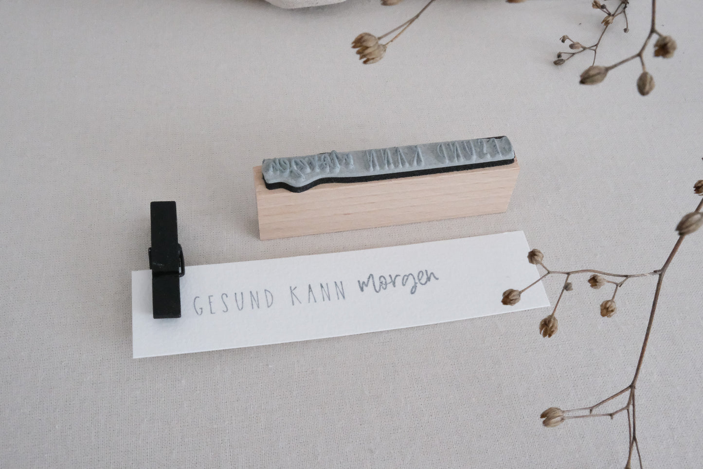 Textstempel | gesund kann morgen | 7 cm