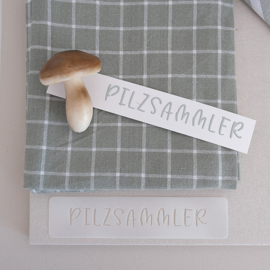 Text Schablone "Pilzsammler"