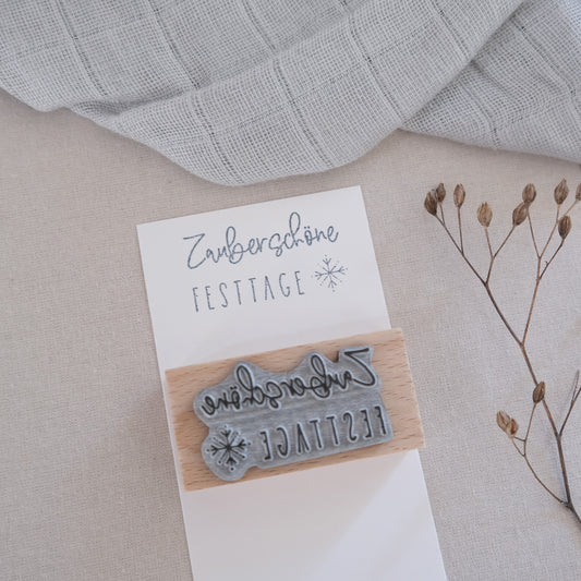 Holzstempel | Zauberschöne Festtage | 3 x 6 cm