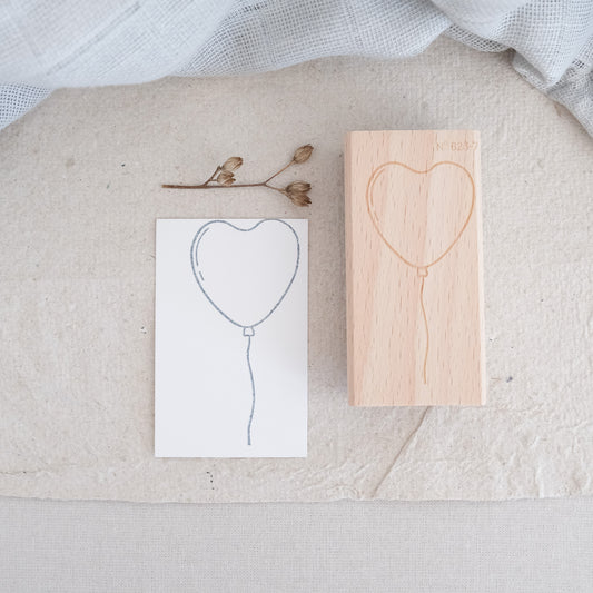 Holzstempel | Luftballon Herz | 3 x 6 cm