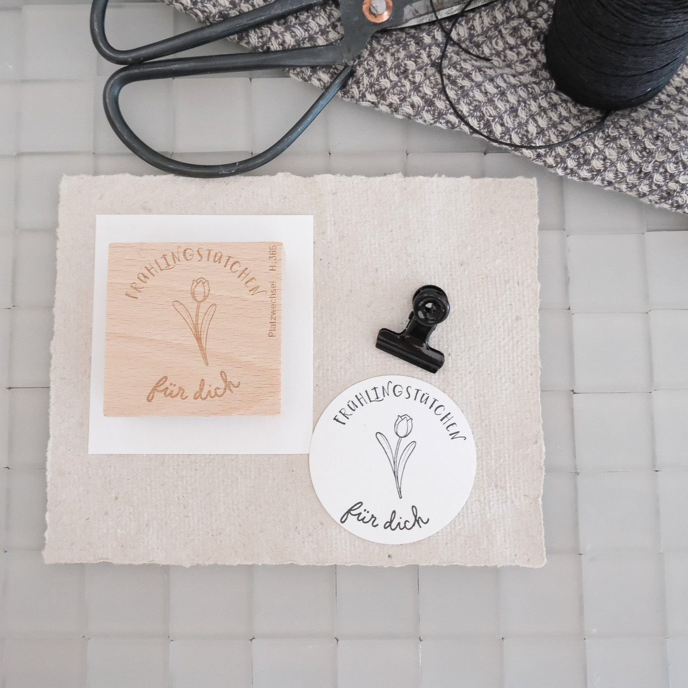 Holzstempel |  Frühlingstütchen - für dich | 5 x 5 cm