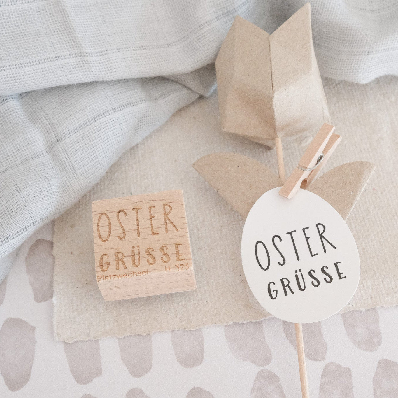 Holzstempel | Oster Grüsse | 3 x 3 cm