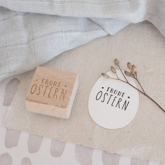 Holzstempel | Frohe Ostern | 3 x 3 cm