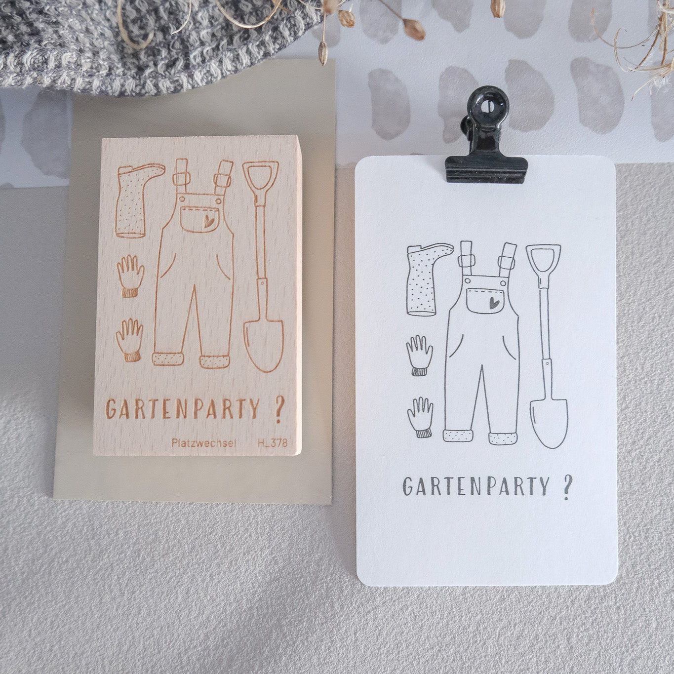 Holzstempel |  Gartenparty | 5 x 8 cm