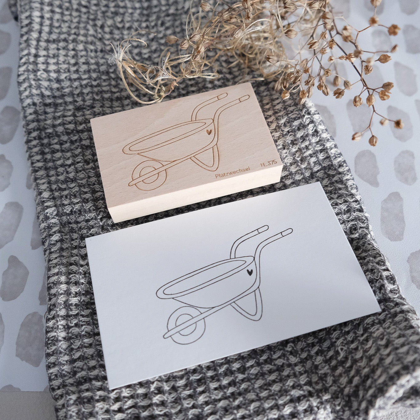 Holzstempel |  Schubkarre | 5 x 8 cm