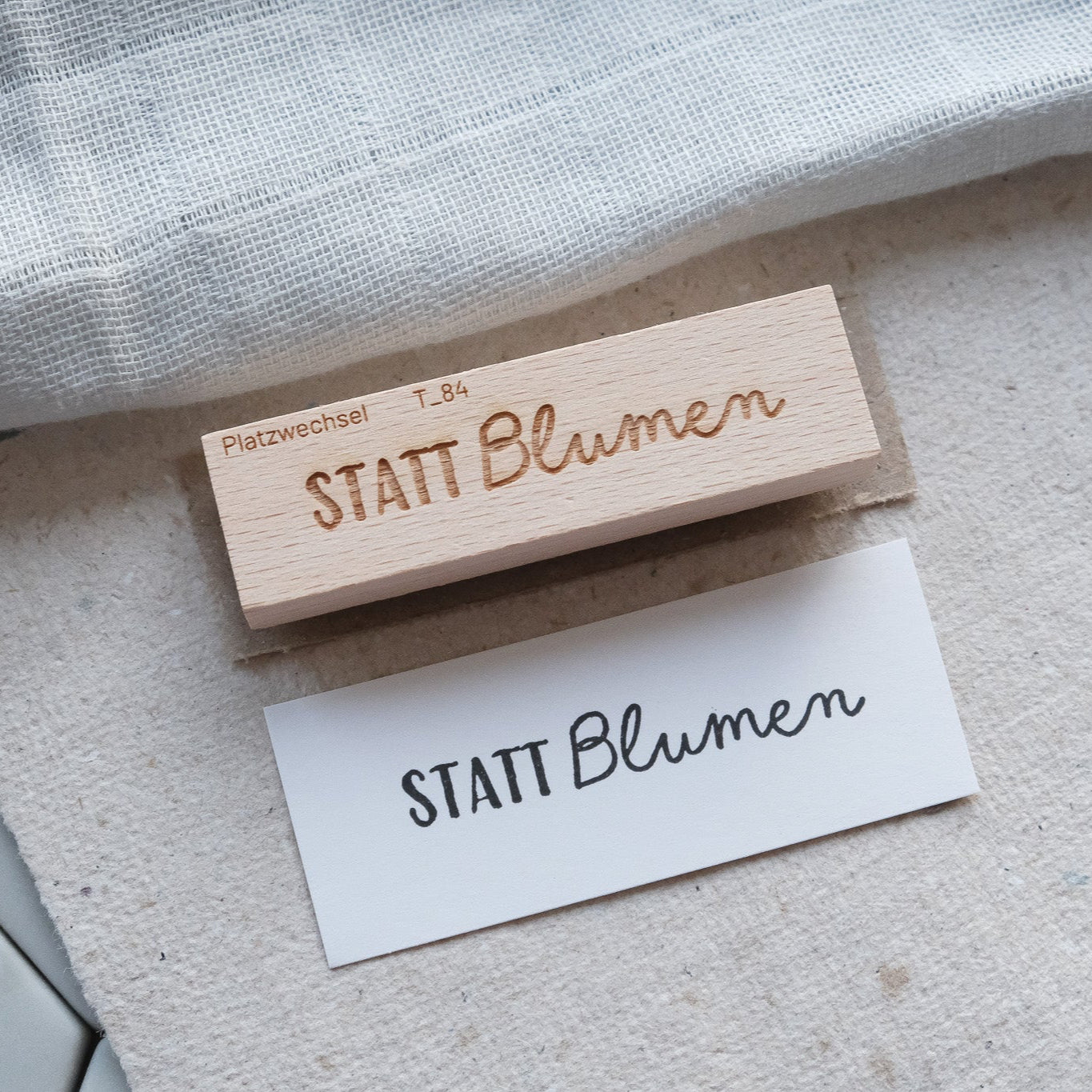 Textstempel | statt Blumen | 7 cm