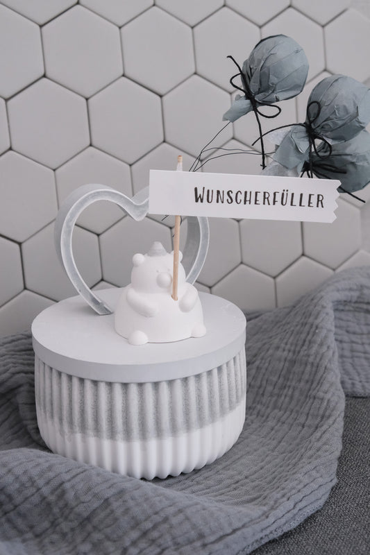 Gießform | Becher mit Rillen und Deckel | 10,8 x 5,3cm