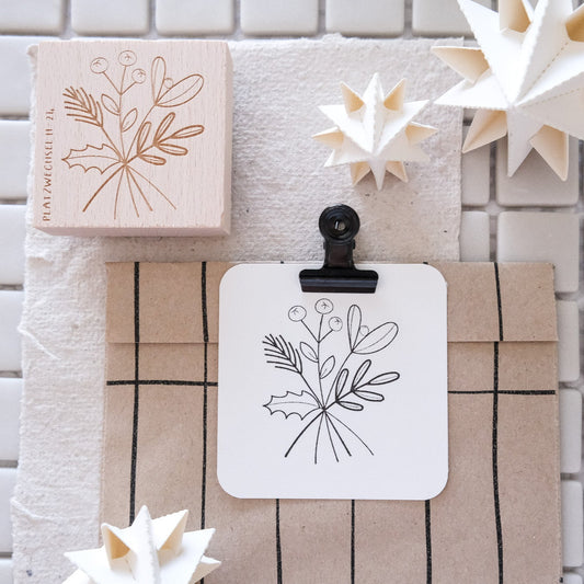 Holzstempel 5 x 5 cm Winterblumen