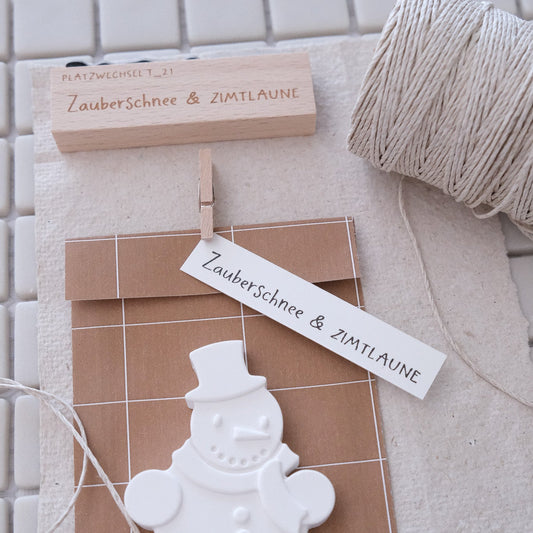 Textstempel Zauberschnee und Zimtlaune