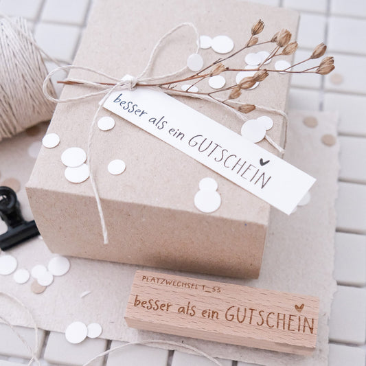Textstempel "Besser als ein Gutschein"