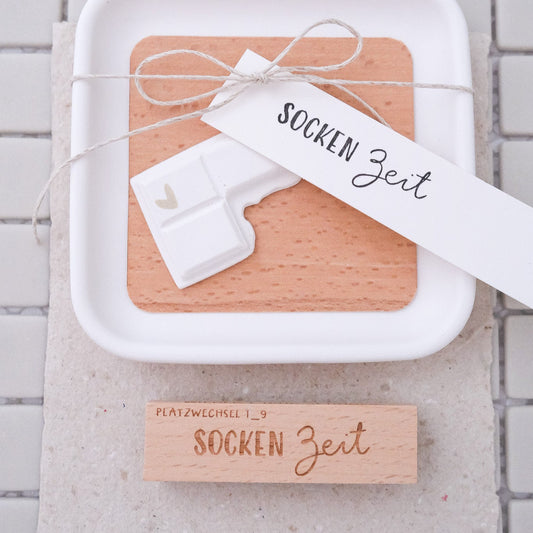 Textstempel Socken Zeit