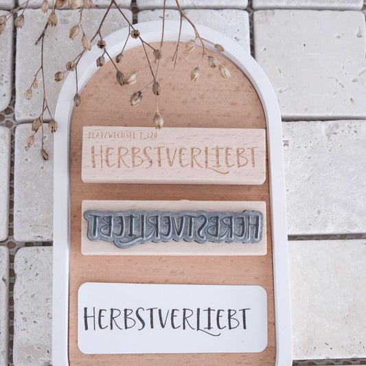 Textstempel | Herbstverliebt | 7 cm
