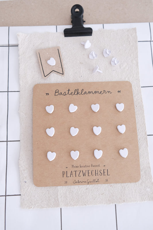 Herzklammer | 12 stk. | Weiß