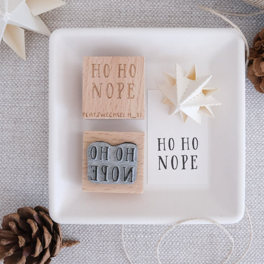 Holzstempel |  Ho Ho Nope | 3 x 3 cm