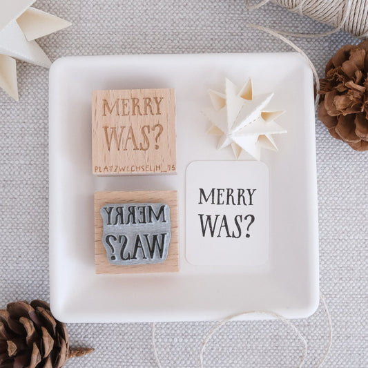 Holzstempel |  Merry Was? | 3 x 3 cm