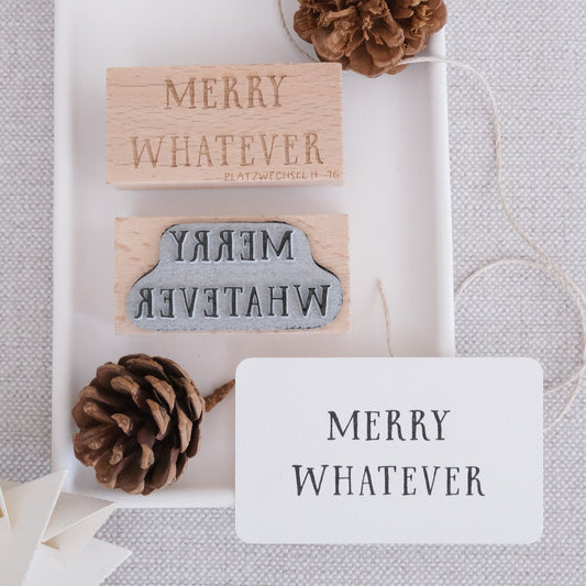 Holzstempel | Merry Whatever | 3 x 6 cm