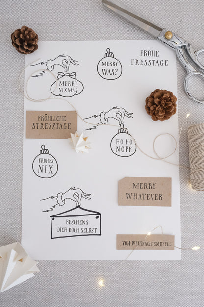 Holzstempel |  Merry Nixmas | 3 x 3 cm