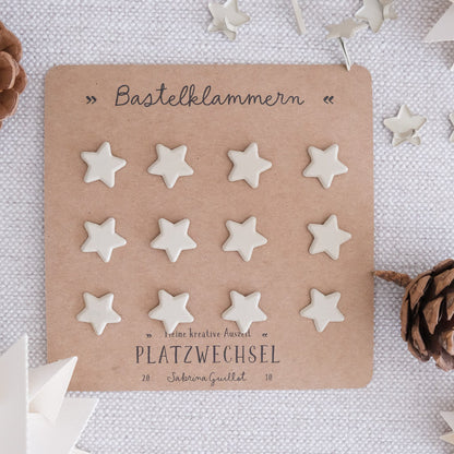 Papierklammer Stern Beige 12 Stk.