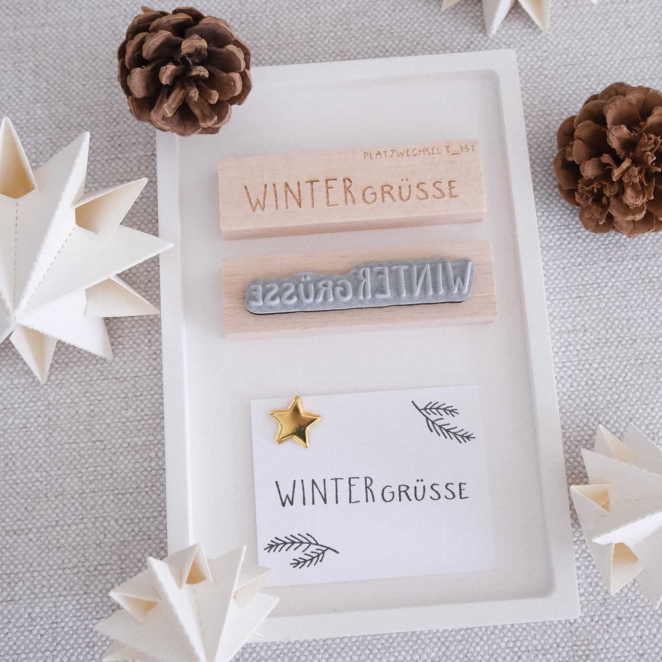 Textstempel |  Wintergrüsse | 6 cm