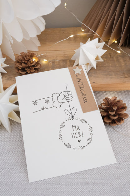 Textstempel |  Wintergrüsse | 6 cm