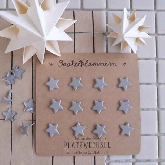 Sternklammer | 12 stk. | Grau