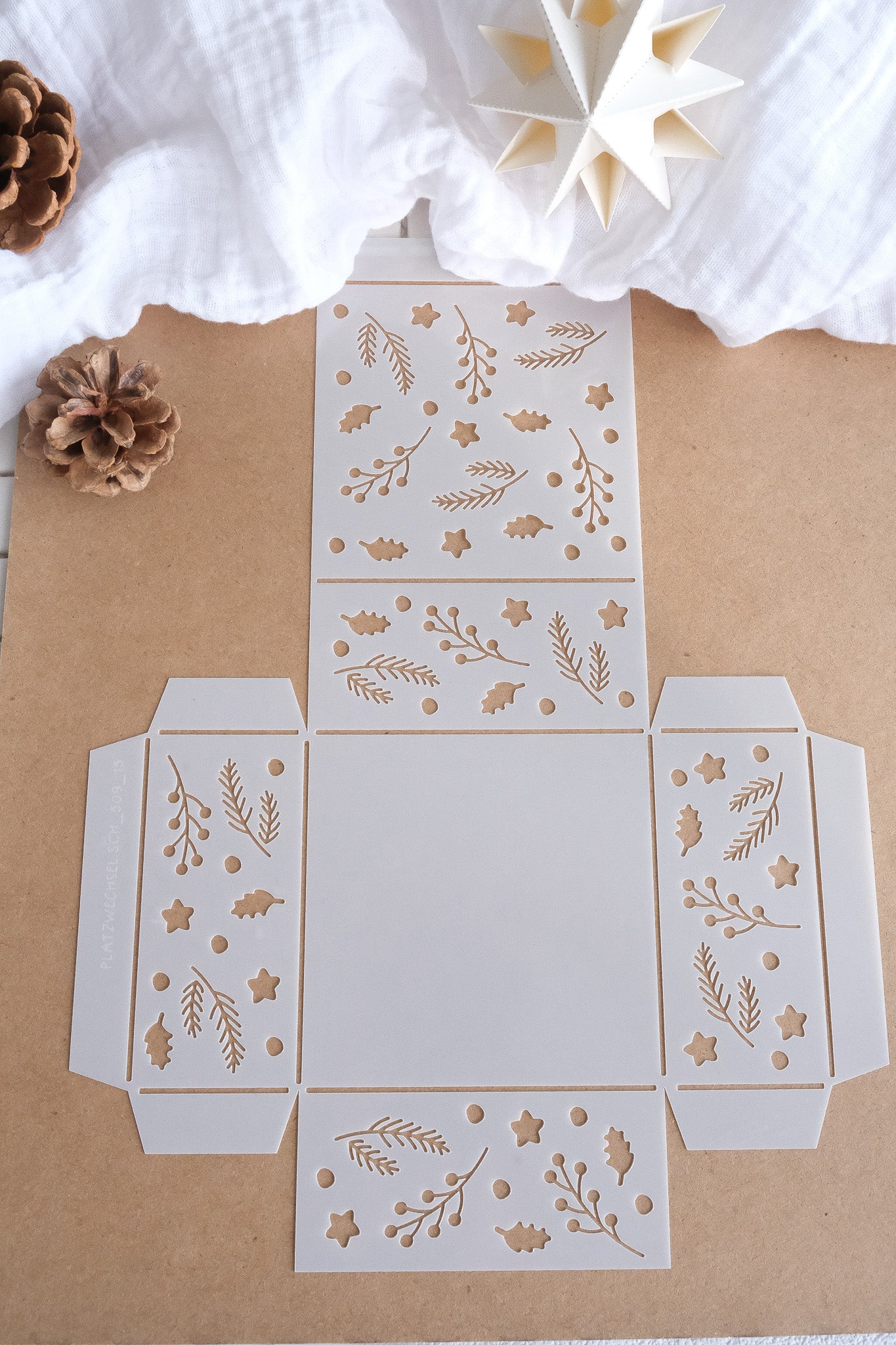 Schablone I Geschenkschachtel I Winterkonfetti