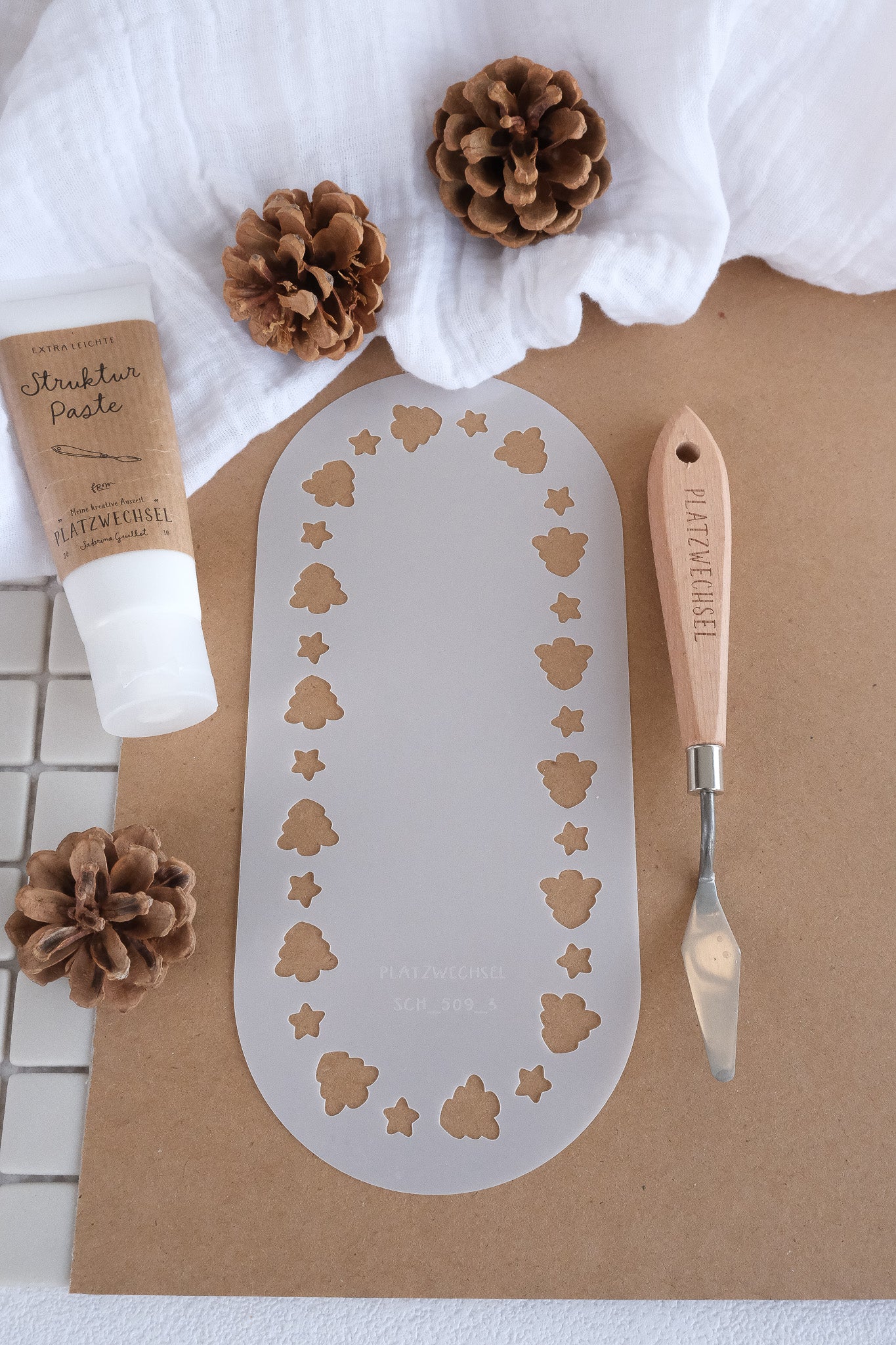 Schablone I Tannen & Sterne I 10 x 22 cm